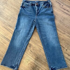 Democracy Ab solution high rise modern capri jeans with rope cascading Stitchfix